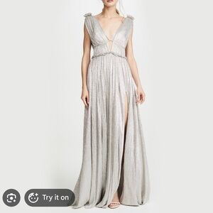 Jonathan Simkhai Silver Open Neck Maxi Dress